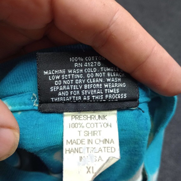 Vintage Tekno Grafix Shirt Adult XL Blue Tie Dye 90s Y2K Single‎ Stitch - Picture 9 of 10